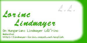 lorinc lindmayer business card
